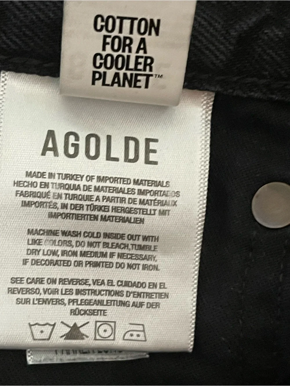 AGOLDE Parker Long Fright Black Denim Shorts Size 26 Button Fly Raw Hem